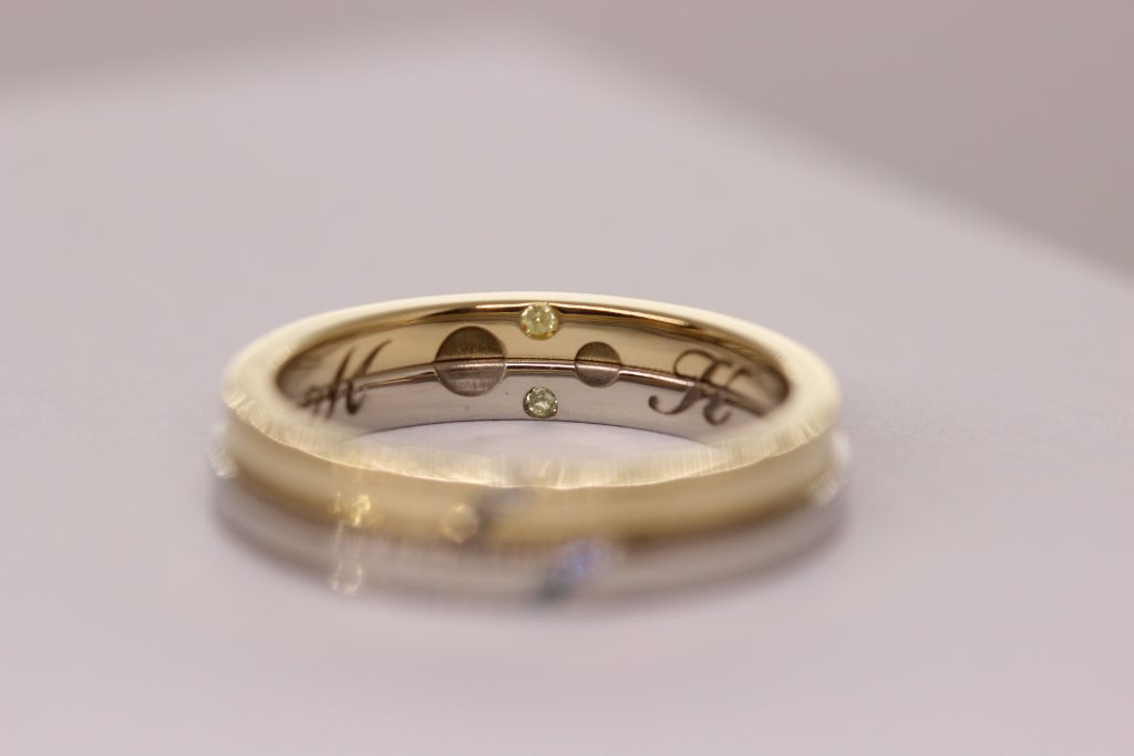 手作り結婚指輪の内側
